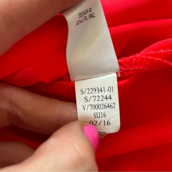 Athleta Martinque Dress Bright Coral Mini Sleeveless Elastic Waist medium - Picture 11 of 12
